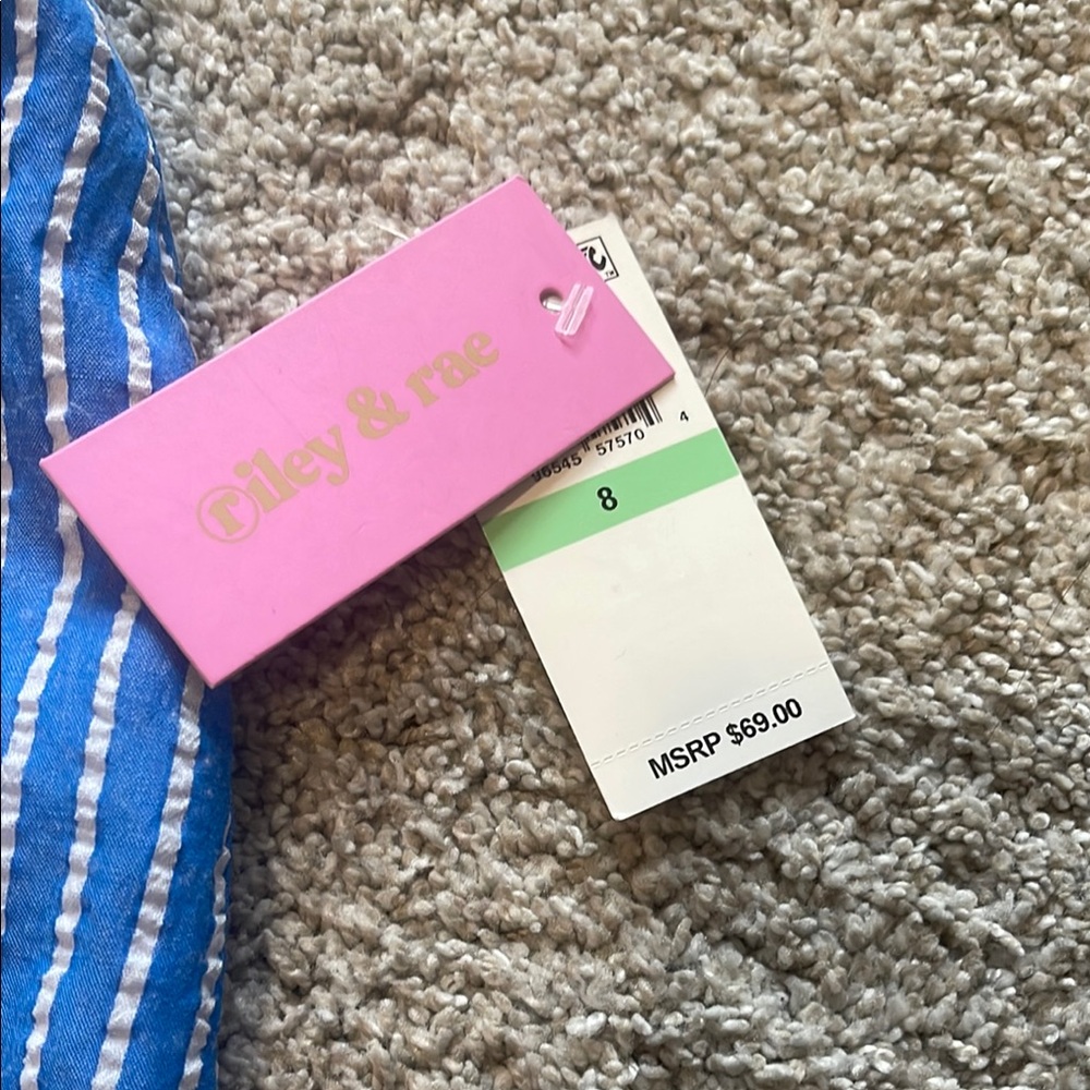 NWT Rae & Riley Blue Striped Skirt. 8 - Picture 2 of 6